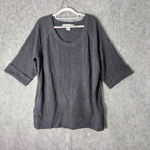 Diane von Furstenberg Sweater‎ M Gray Wool Cashmere Tunic Lagenlook minimalist